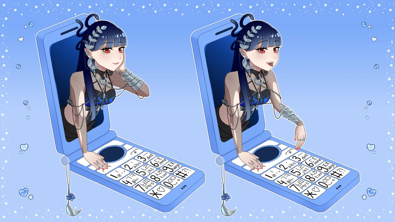 Tisiphone Erinyes, 'LESSERAFIM - 1-800-hot-n-fun' song cover character art, by: @Maguri_Ann