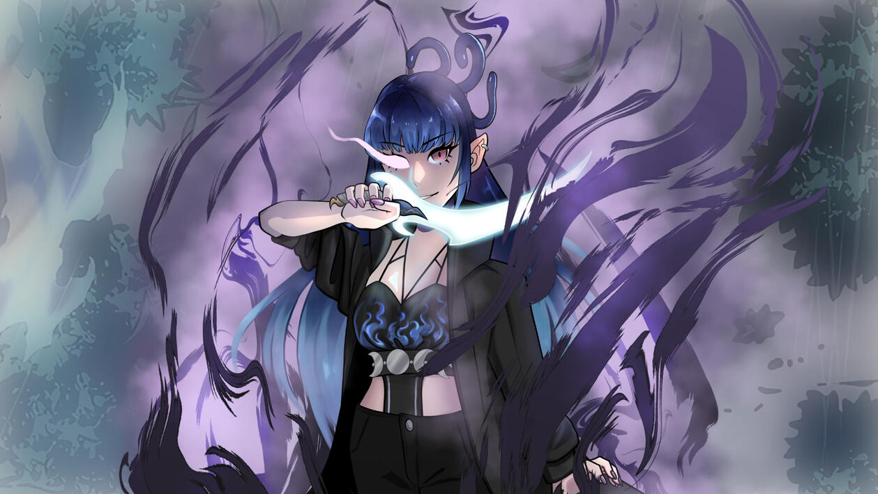 Tisiphone Erinyes, 'Krage - Request' song cover art, by: @Maguri_Ann