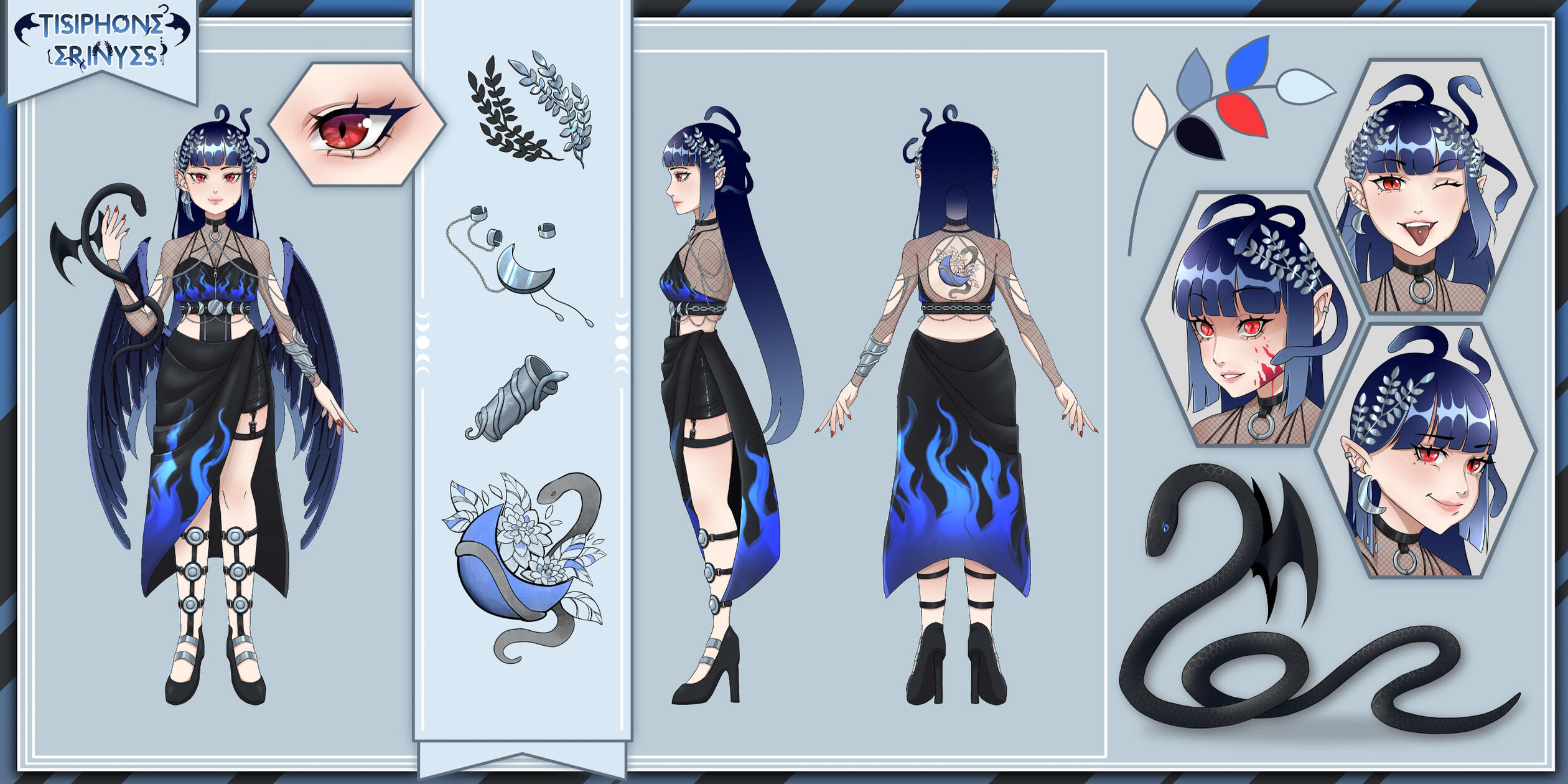Tisiphone Erinyes, Reference Sheet, by: @Maguri_Ann