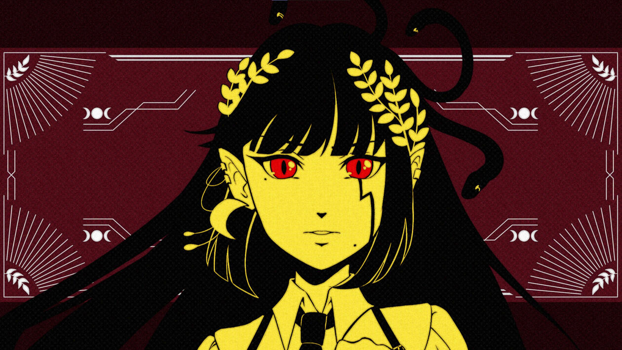 Tisiphone Erinyes, 'Creepy Nuts - Bling-Bang-Bang-Born' song cover character art, by: @Maguri_Ann